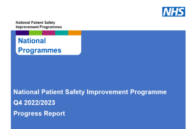 National Patient Safety Improvement Programme Q 4 2022-23 progress report.